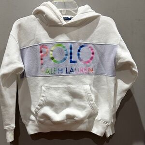 Polo by Ralph Lauren White Hoodie with Multicolor Logo